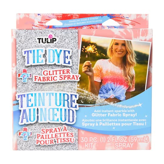Tulip® Sparkling Stars & Stripes Tie-Dye Glitter Fabric Spray Kit